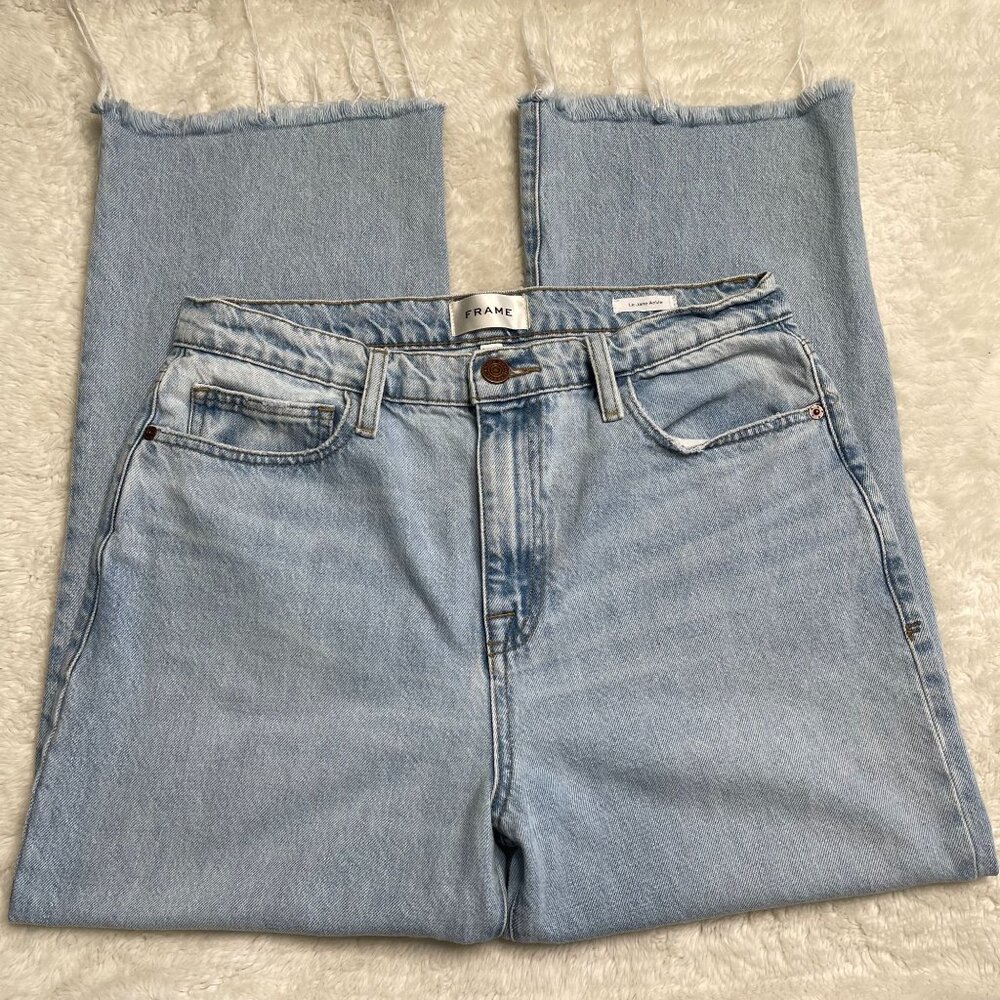 FRAME Women's Light Blue Le Jane Ankle Leg Cotton Jeans Size 29x24''